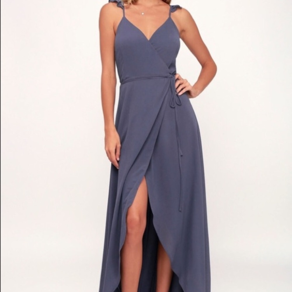 Blue lulus wrap dress